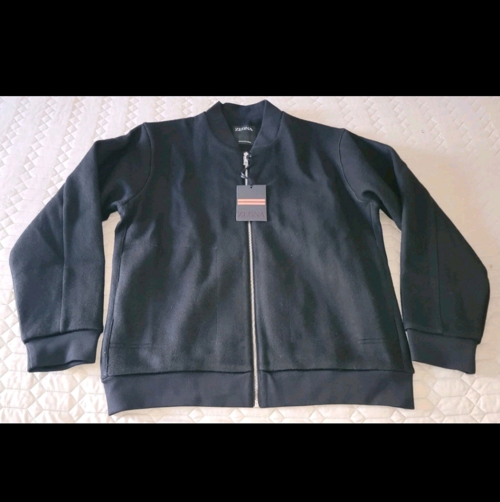 Zegna Wool Full Zip Bomber Jacket